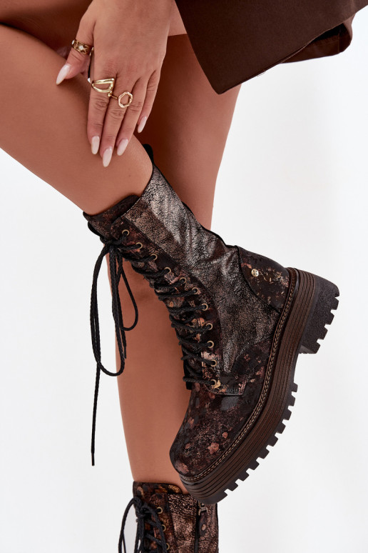 Moteriški aulinukai  auliniai batai  06203-32 rudos-aukso spalvos Moteriški aulinukai  auliniai batai  06203-32 rudos-aukso spalvos