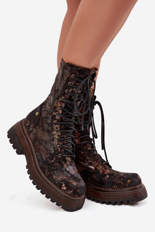 Moteriški aulinukai  auliniai batai  06203-32 rudos-aukso spalvos Moteriški aulinukai  auliniai batai  06203-32 rudos-aukso spalvos