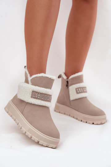 sniego batai Moteriški aulinukai Z Naturalnego Zamszu su pašiltinimu Lee Cooper LCJ-25-01-3739 pilkos spalvos 2