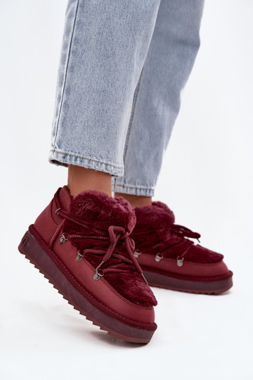 sniego batai su platforma su kailiuku D.Franklin DFSH370011 bordo spalvos