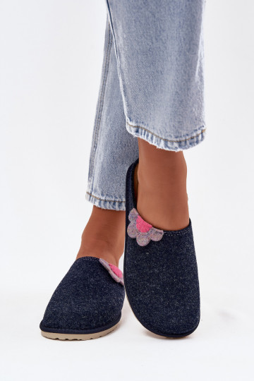 Šlepetės  su gėlėmis Inblu CS000043 tamsiai mėlynos spalvos 2