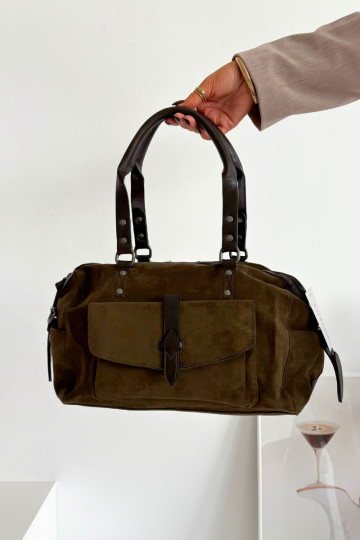 Rankinė Z iš eko zomšosu chaki spalvos Gressa