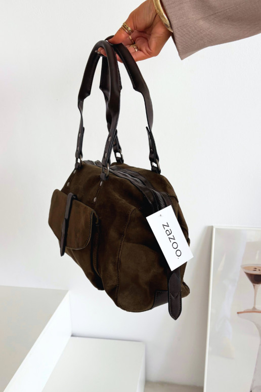 Rankinė Z iš eko zomšosu chaki spalvos Gressa Rankinė Z iš eko zomšosu chaki spalvos Gressa