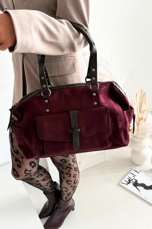 Rankinė Z iš eko zomšosu bordo spalvos Gressa Rankinė Z iš eko zomšosu bordo spalvos Gressa