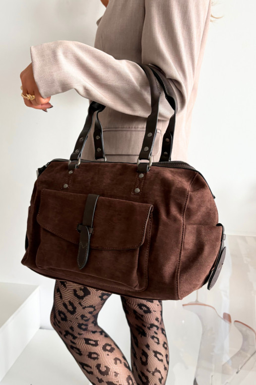 Rankinė Z iš eko zomšosu Czekoladowa Gressa Rankinė Z iš eko zomšosu Czekoladowa Gressa