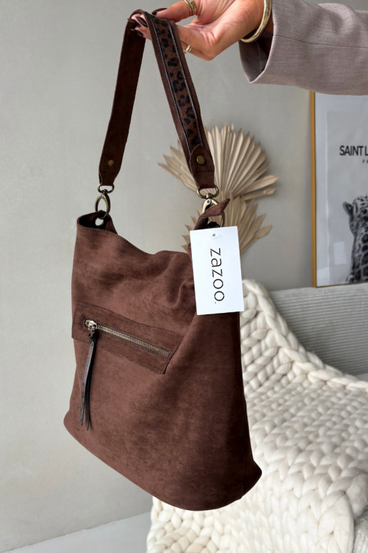 Rankinė Z iš eko zomšosu Czekoladowa Deliane Rankinė Z iš eko zomšosu Czekoladowa Deliane