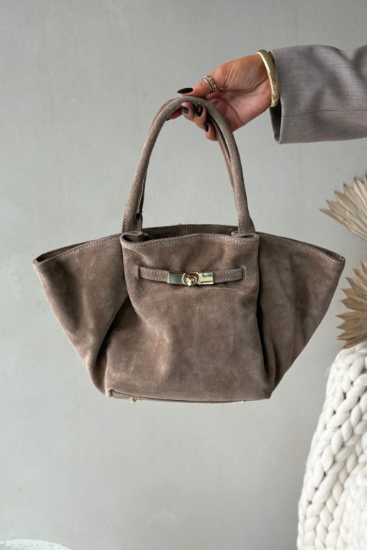 Skórzana Zamszowa Rankinė dramblio kaulo spalvos Orselle