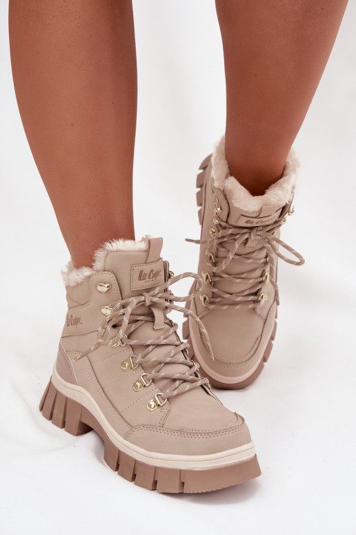 pašiltinti batai  Lee Cooper LCJ-25-31-3910 smėlio spalvos pašiltinti batai  Lee Cooper LCJ-25-31-3910 smėlio spalvos