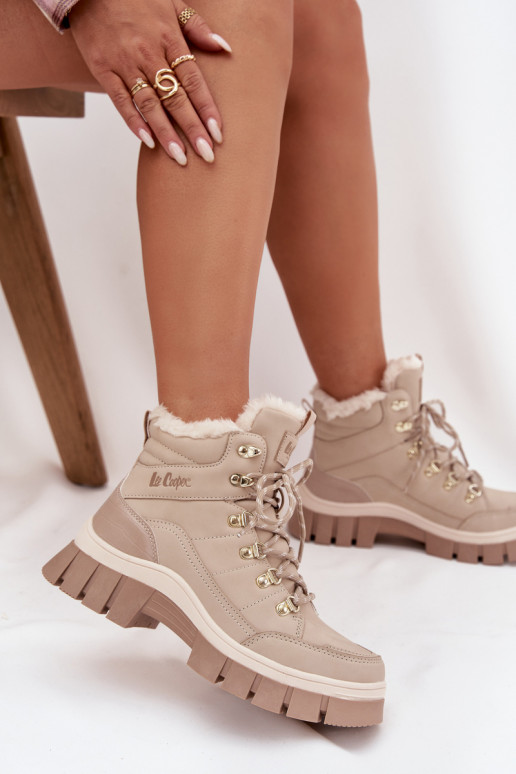 pašiltinti batai  Lee Cooper LCJ-25-31-3910 smėlio spalvos pašiltinti batai  Lee Cooper LCJ-25-31-3910 smėlio spalvos