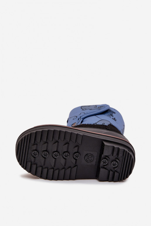 Vaikiški Lee Cooper LCJ-25-10-3774 mėlynos spalvos sniego batai su lipniais užsegimais