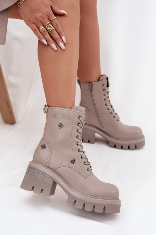 Aulinukai auliniai batai   Z Przypinkami Artiker 57C0181 smėlio spalvos