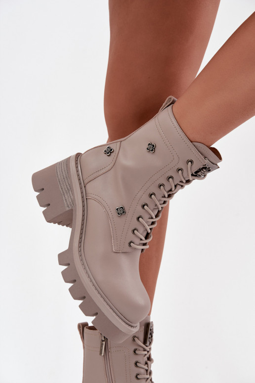 Aulinukai auliniai batai   Z Przypinkami Artiker 57C0181 smėlio spalvos