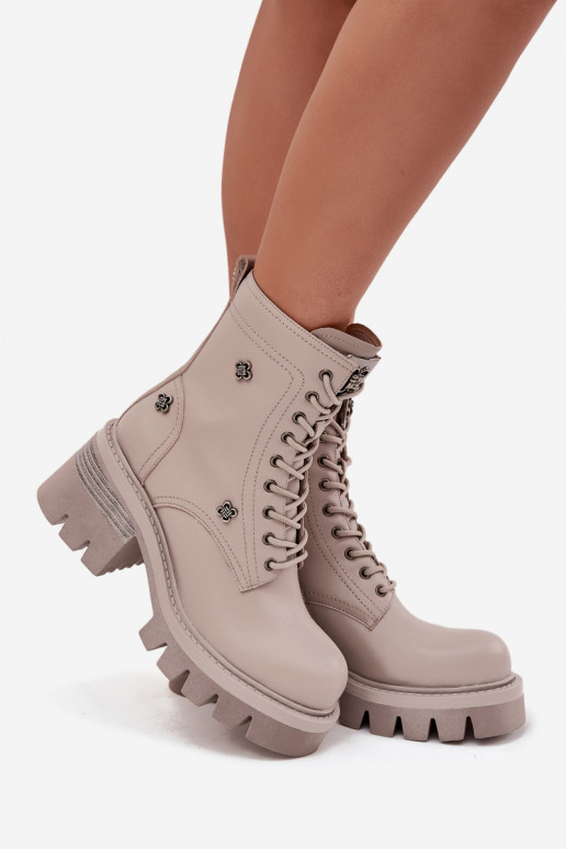 Aulinukai auliniai batai   Z Przypinkami Artiker 57C0181 smėlio spalvos