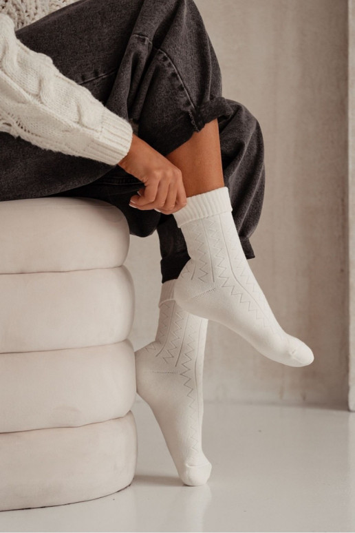 Kojinės  Frotte Zygzak dramblio kaulo spalvos Kojinės  Frotte Zygzak dramblio kaulo spalvos
