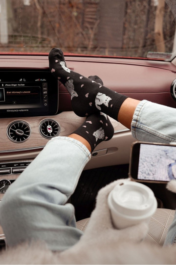 Kojinės   I su širdelėmis Juodos spalvos