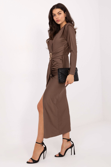 Suknelė tamsiai smėlio spalvos