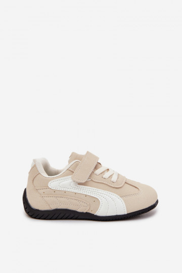 batai Vaikiški sportbačiai Z su limpančiu užsegimuem smėlio spalvos Perrin 2