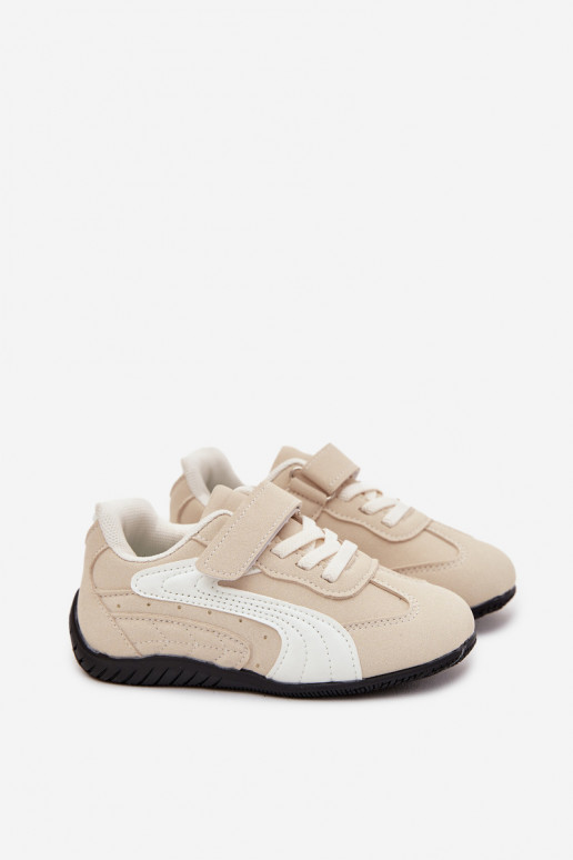 batai Vaikiški sportbačiai Z su limpančiu užsegimuem smėlio spalvos Perrin