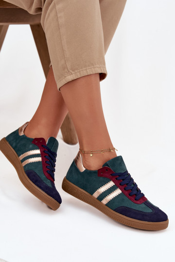 Zazoo N1068 iš zomšos   modelio batai  Butelkowa Zieleń