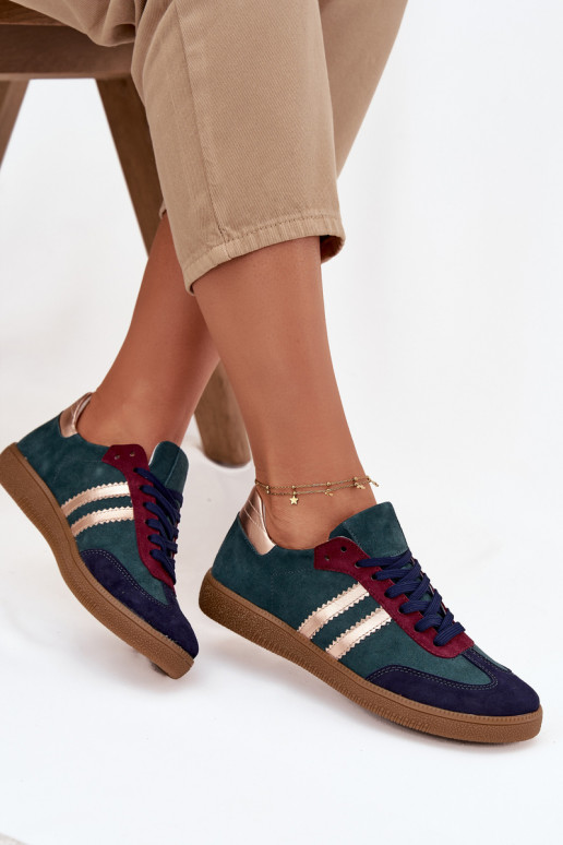 Zazoo N1068 iš zomšos   modelio batai  Butelkowa Zieleń