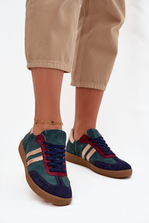 Zazoo N1068 iš zomšos   modelio batai  Butelkowa Zieleń