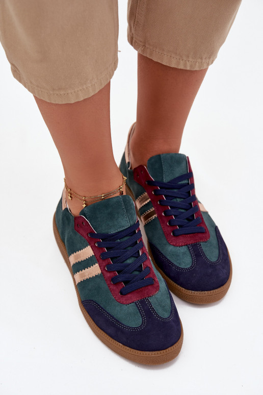 Zazoo N1068 iš zomšos   modelio batai  Butelkowa Zieleń