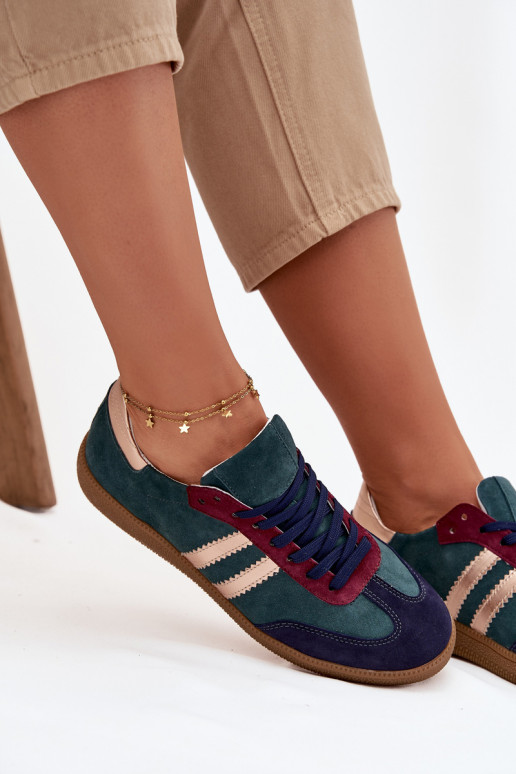 Zazoo N1068 iš zomšos   modelio batai  Butelkowa Zieleń