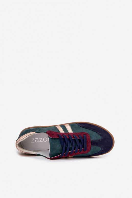 Zazoo N1068 iš zomšos   modelio batai  Butelkowa Zieleń