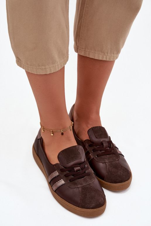   iš zomšos batai  Typu Barefoot Zazoo N1341 Czekoladowe