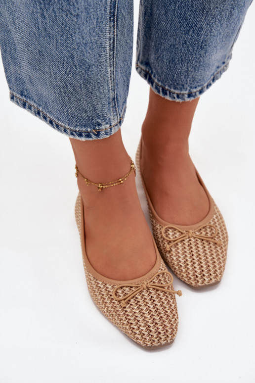 Balerinos  I Kokardką rudos spalvos Belirra