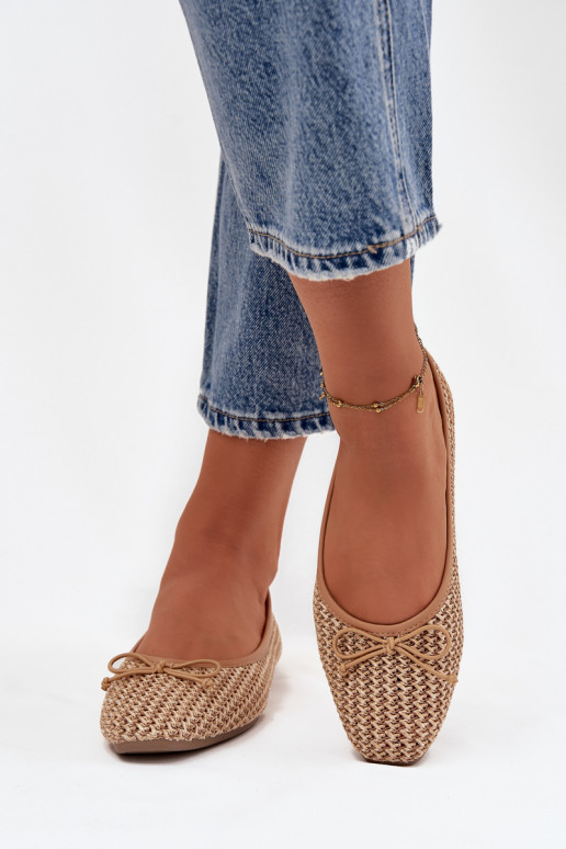 Balerinos  I Kokardką rudos spalvos Belirra