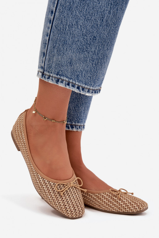 Balerinos  I Kokardką rudos spalvos Belirra