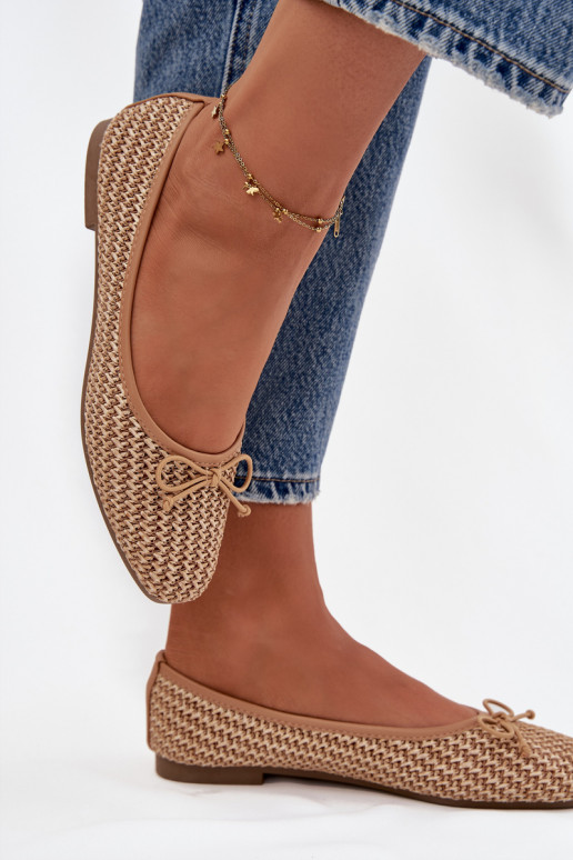 Balerinos  I Kokardką rudos spalvos Belirra