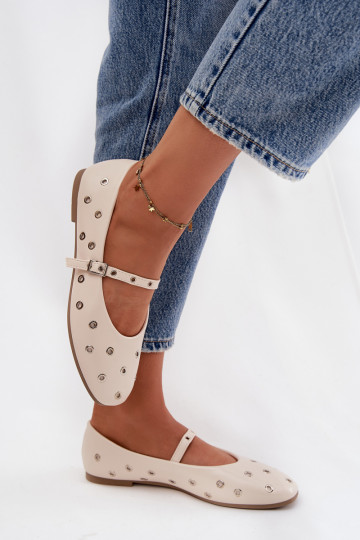 Balerinos  Ze sidabro spalvosmi Elementami smėlio spalvos Marivon