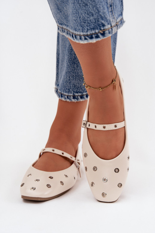 Balerinos  Ze sidabro spalvosmi Elementami smėlio spalvos Marivon