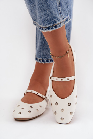 Balerinos  Ze sidabro spalvosmi Elementami baltos spalvos Marivon 2