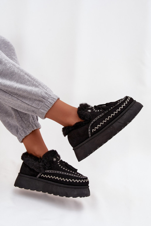 sniego batai  su platforma su kailiuku  Juodos spalvos Ferayne