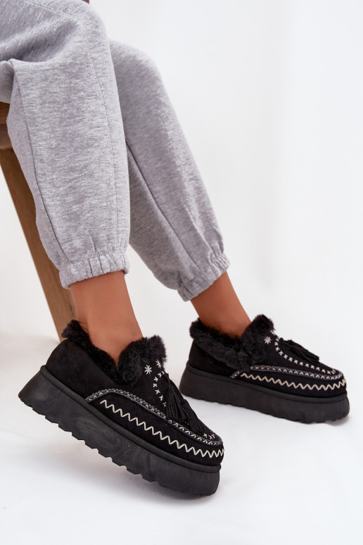 sniego batai  su platforma su kailiuku  Juodos spalvos Ferayne