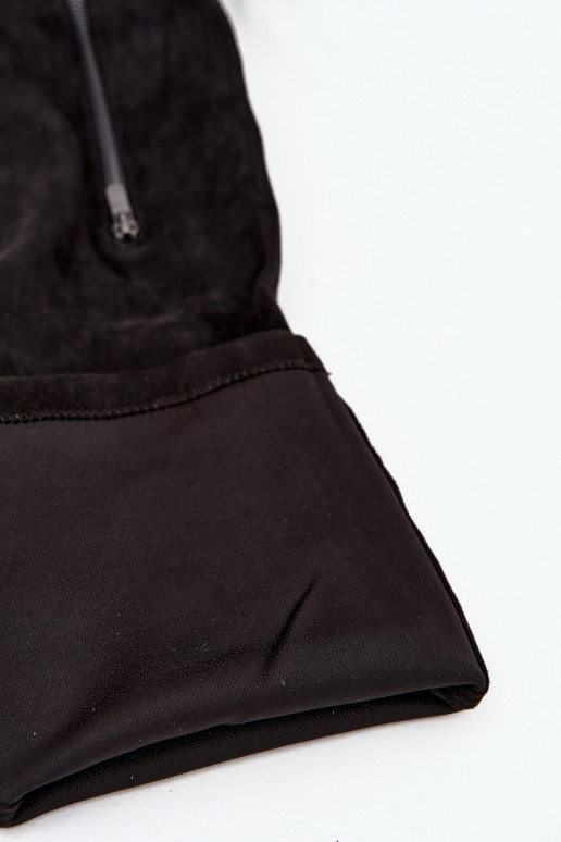 ilgaauliai batai su kulniukais ir platforma virš kelių iš eko zomšosowe Juodos spalvos Amareen