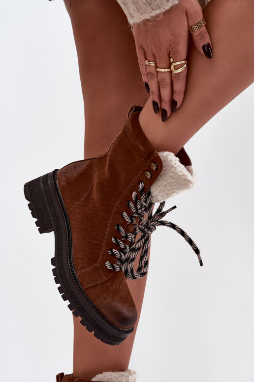 Aulinukai batai  iš eko odos rudos spalvos Bellora