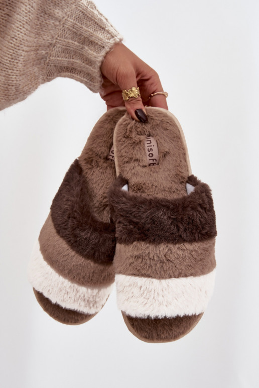  Šlepetės  su juostelėmis rudos spalvos Tahlisse