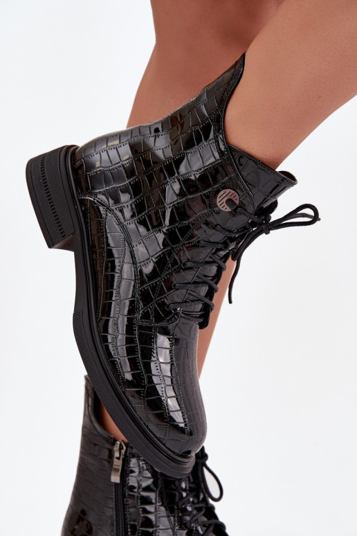   su lako efektu Aulinukai su įspaudu pašiltinti Juodos spalvos Juviane