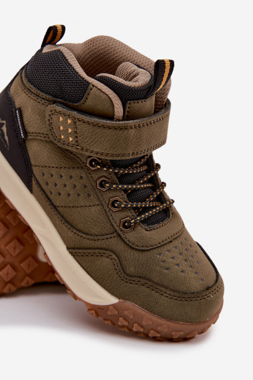 žygio batai Vaikiški su lipniais užsegimais chaki spalvos Pavisse