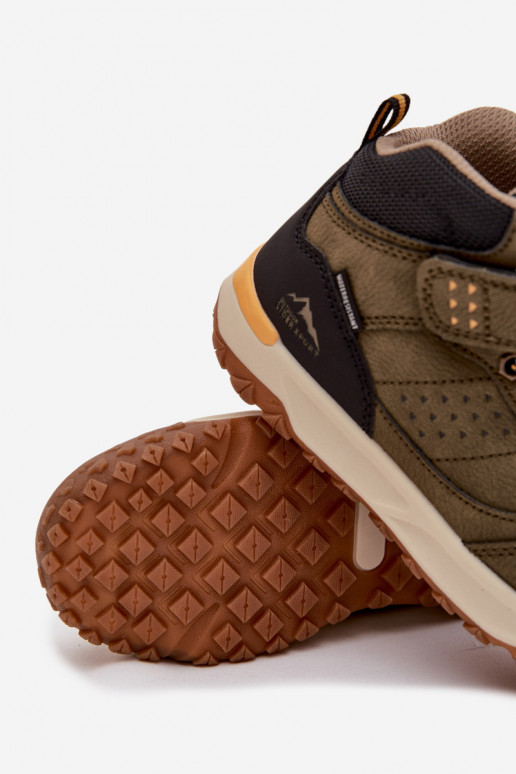 žygio batai Vaikiški su lipniais užsegimais chaki spalvos Pavisse