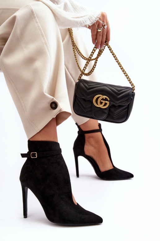 Zomšiniai batai  su plonais kulniukais Juodos spalvos Amalundi