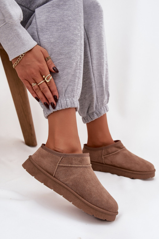 sniego batai  pašiltinti su kailiuku viduje rudos spalvos Serenne