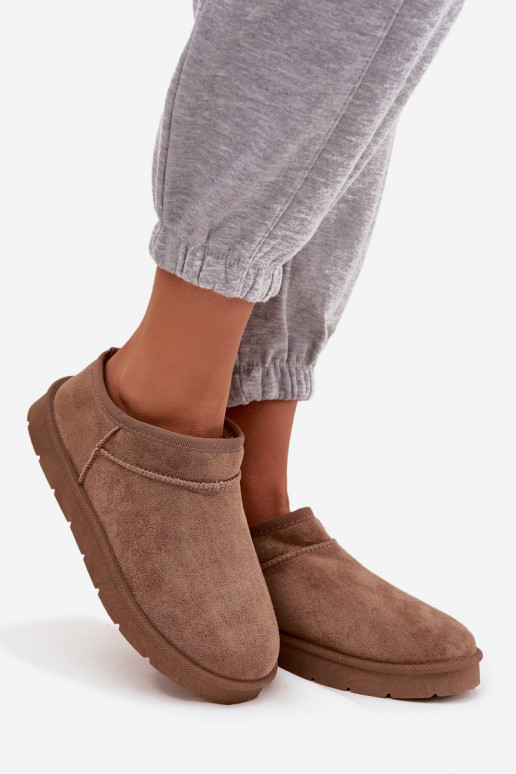 sniego batai  pašiltinti su kailiuku viduje rudos spalvos Serenne