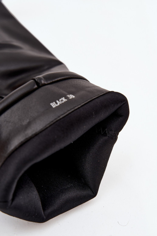 moteriški ilgaauliai batai su kulniukais Z Wywiniętą Cholewką I su sagtimismi Juodos spalvos