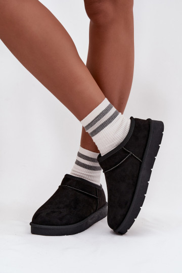 sniego batai  pašiltinti su kailiuku viduje Juodos spalvos Serenne