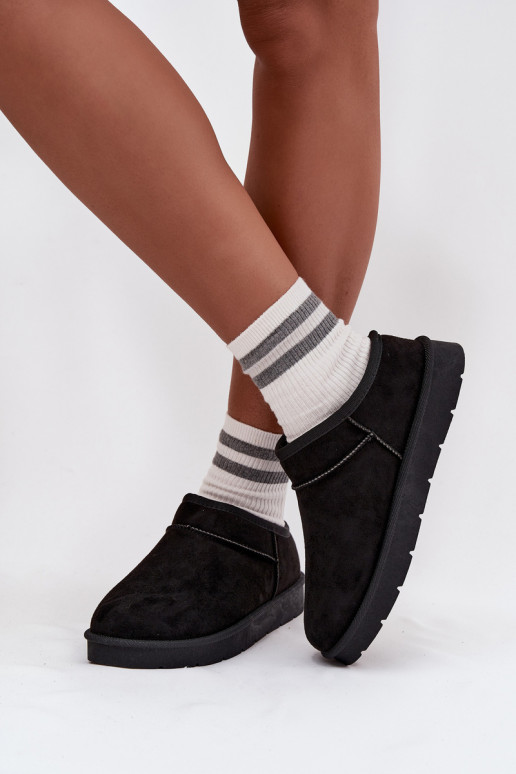 sniego batai  pašiltinti su kailiuku viduje Juodos spalvos Serenne